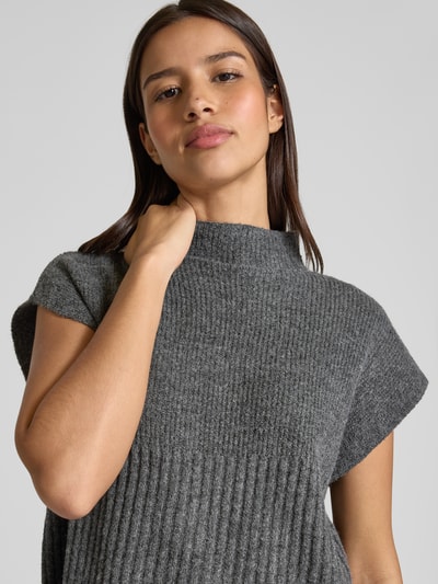 Soyaconcept Strickshirt mit Stehkragen Modell 'VIRGINIA' Dunkelgrau Melange 3