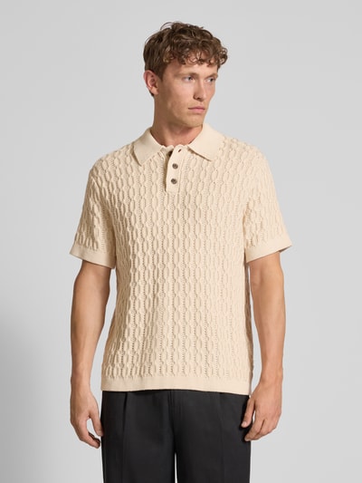 Les Deux Regular Fit Poloshirt mit Knopfleiste Modell 'Garrett' Sand 4
