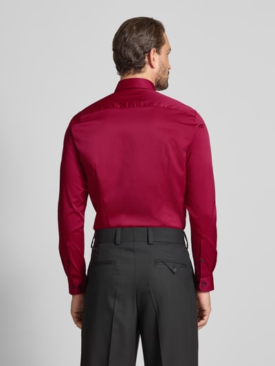 Jake*s Slim Fit Business-Hemd mit Kentkragen Bordeaux 5
