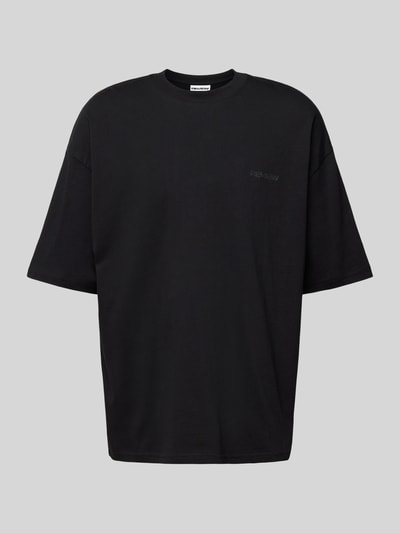 REVIEW Oversized T-Shirt mit Label-Print Black 2