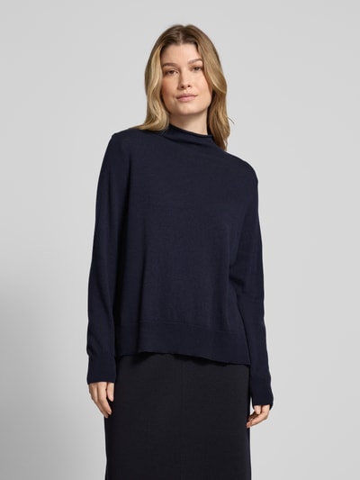 MAERZ Muenchen Wollen pullover met opstaande kraag Marineblauw - 4