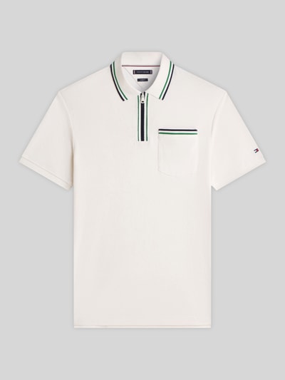 Tommy Hilfiger Regular Fit Poloshirt aus Frottee Offwhite 2