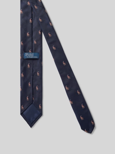 Polo Ralph Lauren Krawat jedwabny z wyhaftowanym logo Granatowy 2
