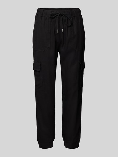 FREE/QUENT Tapered Fit Leinenhose mit Cargotaschen Modell 'Lava' Black 2