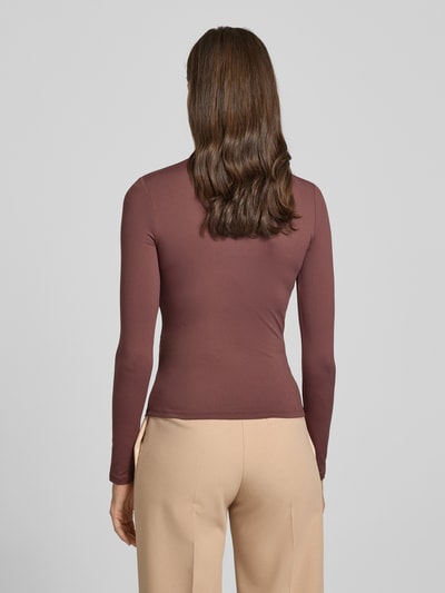 HUGO Slim Fit Langarmshirt aus Stretch Jersey Modell 'DASIIA' Schoko 5