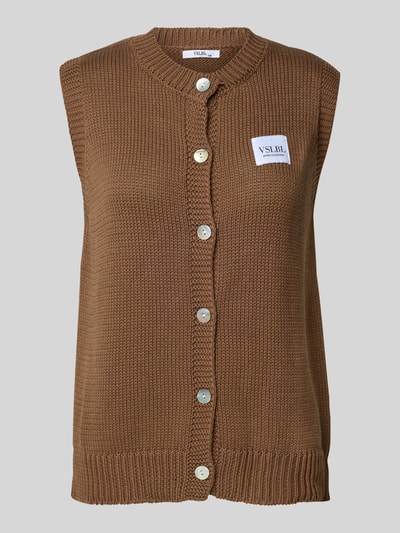 VILLA SOPHIE Mouwloos vest met labelpatch Middenbruin - 2