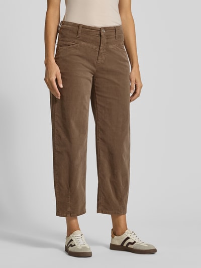 Cambio Straight Fit Cordhose mit verkürztem Bein Taupe 4