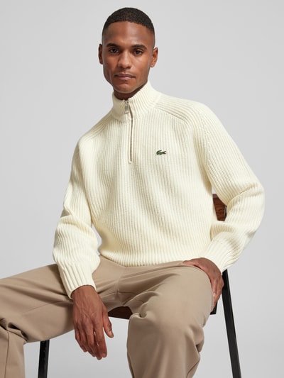 Lacoste Wollpullover mit Stehkragen Offwhite 3