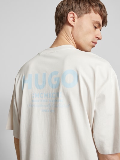 Hugo Blue Oversized T-Shirt mit Label-Detail Modell 'Nalono' Offwhite 3