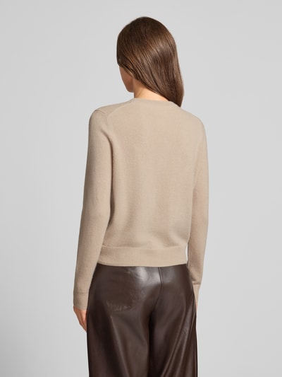 Christian Berg Woman Gebreid jack van puur kasjmier met doorlopende knoopsluiting Beige - 5