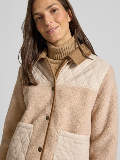Barbour Regular Fit Fleecejacke mit Teddyfell Besatz Modell 'LAUREL' Beige 3