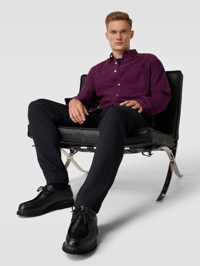 MCNEAL Freizeithemd im Denim-Look Aubergine 1