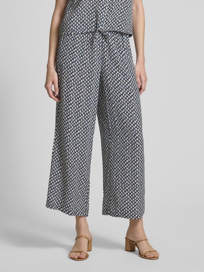 Zero Relaxed fit palazzobroek van pure viscose Bleu - 4