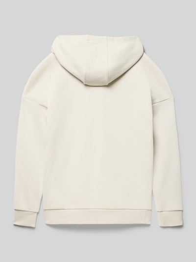 Produktfoto, Regular Fit Hoodie aus Baumwoll-Mix Modell 'IVORY' von Boss, jednokolorowy, krój regular fit, nadruk z logo, kaptur, długi rękaw, prążkowane zakończenia, dzianina dresowa, mieszanka bawełny