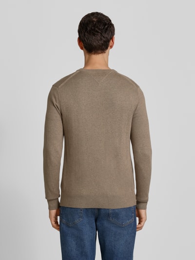Tommy Hilfiger Regular fit pullover van een mix van katoen en kasjmier Taupe - 5