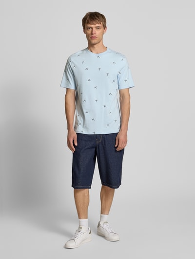 Scotch & Soda Regular fit T-shirt met motiefprints Lichtblauw - 1