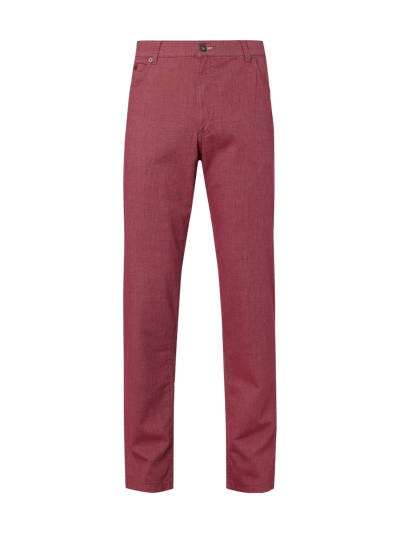 Brax Regular Fit Hose mit Webstruktur  Rot Melange 1