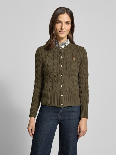 Polo Ralph Lauren Kurtka z dzianiny o kroju slim fit model ‘Cardi’ Oliwkowy 4