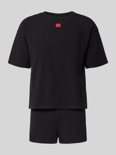 Produktfoto, Regular Fit Pyjama-Set aus Baumwoll-Mix Modell 'NITE' von HUGO, efekt: jednolity kolor, krój regular fit, aplikacja: naszywka z logo, okrągły dekolt, krótki rękaw, elastyczny ściągacz, komplet, wykończenie materiału: dżersej, materiał: mieszanka bawełny