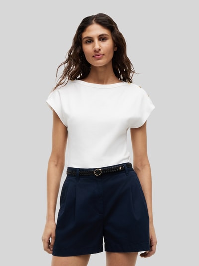 Tommy Hilfiger Regular Fit T-Shirt aus reiner Baumwolle mit Knopf-Details Ecru 4