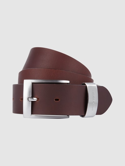 Pierre Cardin Leren riem met matte sluiting Middenbruin - 1