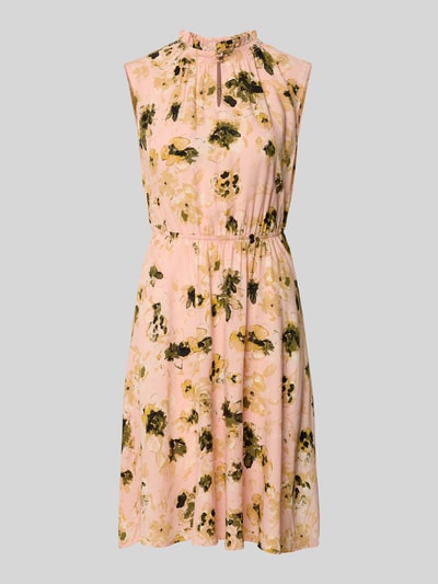 Zero Knielanges Kleid aus Viskose mit Schlüsselloch-Ausschnitt Hellrosa 2