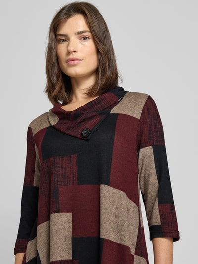 Apricot Relaxed Fit Kleid in Strick-Optik Bordeaux 3