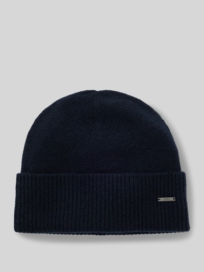 BOSS Czapka z czystego kaszmiru model ‘HONESTO’ Ciemnoniebieski 2