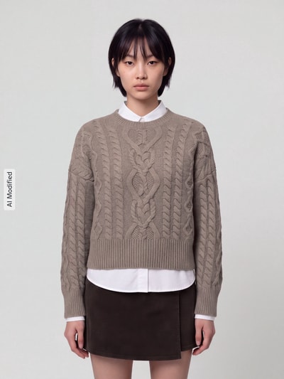 Weekend Max Mara Regular Fit Pullover aus reiner Schurwolle Modell 'ALBEN'                                                                                                                                                                                                                                                                  ' Hellbraun 4
