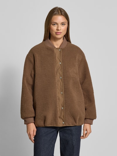 OPUS Fleecejacke mit Knopfleiste Modell 'Hulda' Mittelbraun 4