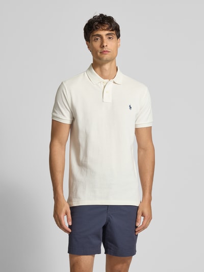 Polo Ralph Lauren Custom Slim Fit Poloshirt mit Label-Stitching Beige Melange 4