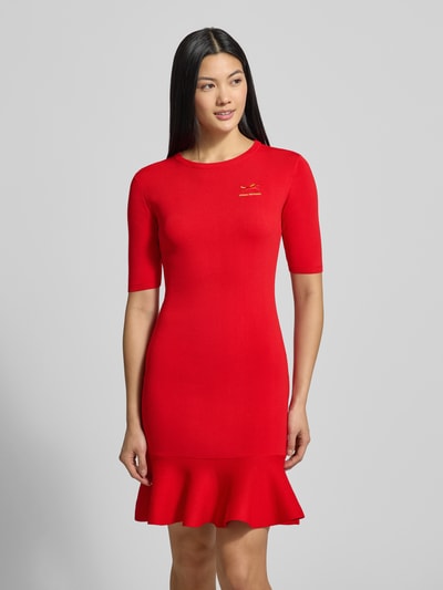 ARMANI EXCHANGE Knielange jurk van viscosemix met labelstitching Rood - 4