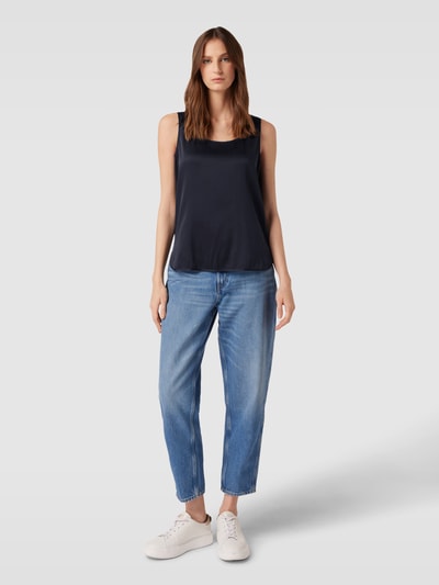 MaxMara Leisure Blousetop in effen design, model 'PAN' Marineblauw - 1