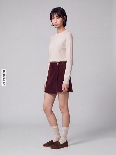 ONLY Regular Fit Short-Rock aus Baumwoll-Mix Modell 'ZEVA' Bordeaux 1