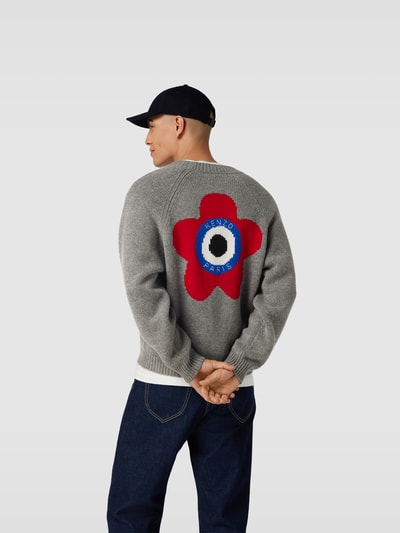 Kenzo Oversized Wolljacke in Strick-Optik GRAU 5