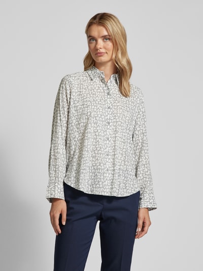 Tom Tailor Regular fit overhemdblouse met all-over motief Beige - 4