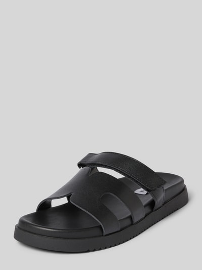 Steve Madden Lederslides mit Klettverschluss Modell 'MISSILE' Black 1