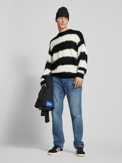 Hugo Blue Oversized Strickpullover aus Viskose Modell 'Somi' Black 1