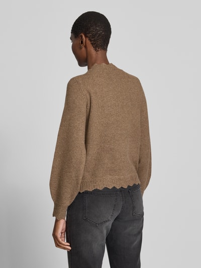 VILA Gebreide pullover met geschulpte zoom model 'VINIKOLINA' Taupe - 5