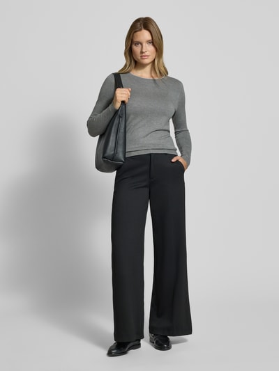 Christian Berg Woman Sweter z dzianiny z prążkowanymi wykończeniami Srebrny melanż 1