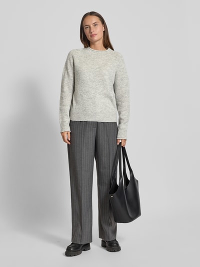 BOSS Orange Regular Fit Strickpullover aus Woll-Mix mit Alpaka Modell 'C_FESPERANASY' Hellgrau Melange 1