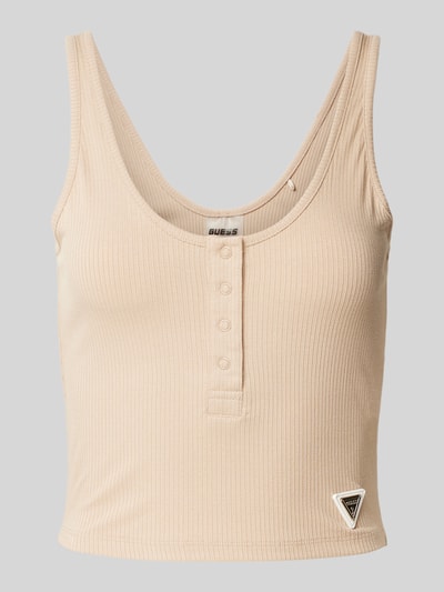 Guess Activewear Tanktop in riblook, model 'NYRA' Taupe - 2