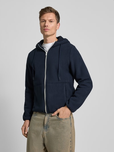 Blend Fleecejack met capuchon, model 'FROST' Donkerblauw - 4