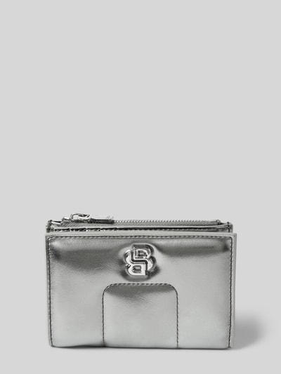 BOSS Portemonnaie mit Label-Detail Modell 'ICON' Silber 1