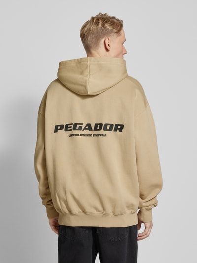 Pegador Oversized Hoodie mit Label-Print Beige 5