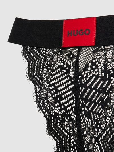 HUGO String mit Spitzenbesatz Black 2