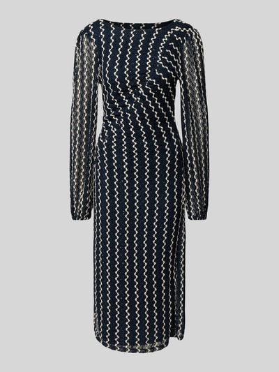 Vila Sukienka midi z okrągłym dekoltem model ‘ELLEN’ Granatowy 2