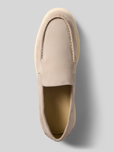 Produktfoto, Loafers aus Leder Modell 'Boery' von Gant, naturalna skóra, zaokrąglony czubek, zakładana przez głowę, gumowa podeszwa, wysokość obcasa 3 cm, wysokość cholewki 7 cm, szerokość w rozmiarze 44: 5 cm, beżowy, matowa tekstura, jednolita forma