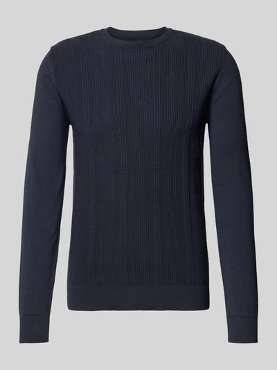 Blend Slim Fit Pullover in Strick-Optik Modell 'Baron' Marine 2