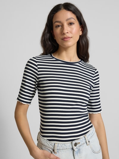 s.Oliver RED LABEL Bluzka o kroju regular fit z ozdobnym dołem Granatowy 3